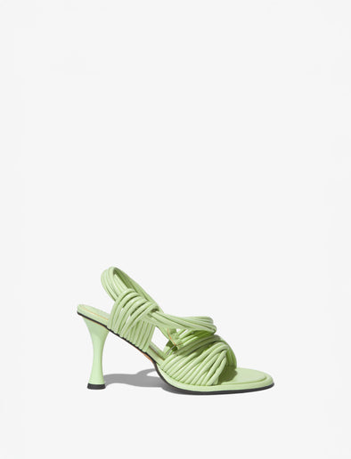Side image of PIPE SLINGBACK SANDALS - 90mm in Light/Pastel Green