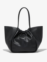 Back image of XL Ruched Tote in BLACK