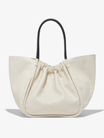 Front image of XL Ruched Tote in CLAY