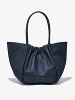 Front image of XL Ruched Tote in DARK NAVY