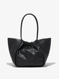 Back image of Large Ruched Tote in BLACK