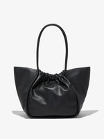Back image of Large Ruched Tote in BLACK