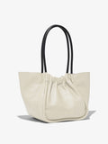 Side image of Large Ruched Tote in CLAY
