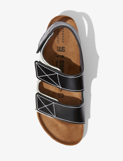 Proenza Schouler aerial image of Milano PS NL Black White Birkenstock collaboration in black/white