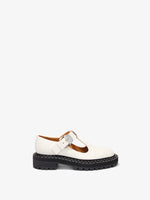 Side image of Lug Sole Mary Janes in WHITE