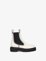 Side image of Lug Sole Chelsea Boots in WHITE