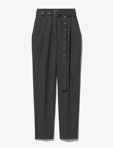 Still Life image of Upcycled Wool Carrot Pants in CHARCOAL