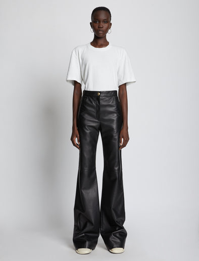 Front full length image of model wearing Eco Cotton T-Shirt in WHITE