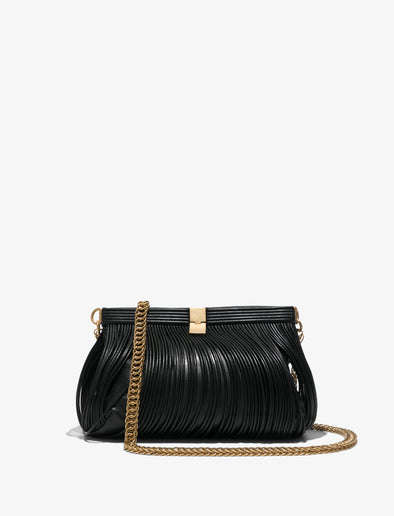 Front image of Rolo Frame Clutch in BLACK