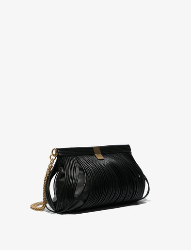 Side image of Rolo Frame Clutch in BLACK