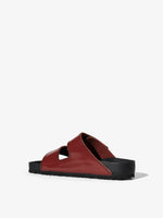 Back 3/4 image of Birkenstock X Proenza Schouler Arizona Slides in Luggage
