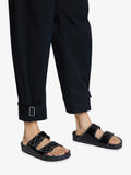 Proenza Schouler image of model wearing Arizona PS EXQ NL Black Birkenstock collaboration in black