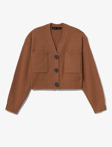 Still Life image of Eco Cashmere Cardigan in SADDLE