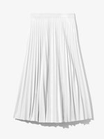 Flat image of Faux Leather Pleated Skirt in white