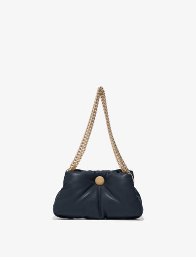 Front image of Small Puffy Chain Tobo Bag in DARK NAVY