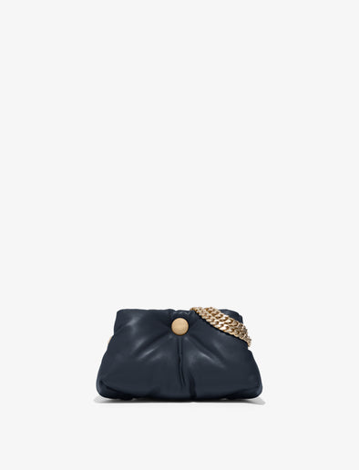 Back image of Small Puffy Chain Tobo Bag in DARK NAVY
