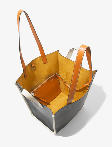 Interior image of XL Mercer Leather Tote in BLACK