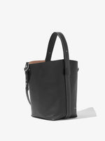 Side image of Sullivan Leather Bag in BLACK