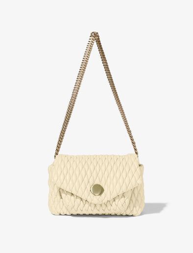 Front image of Small Quilted PS Harris Bag in pale sand