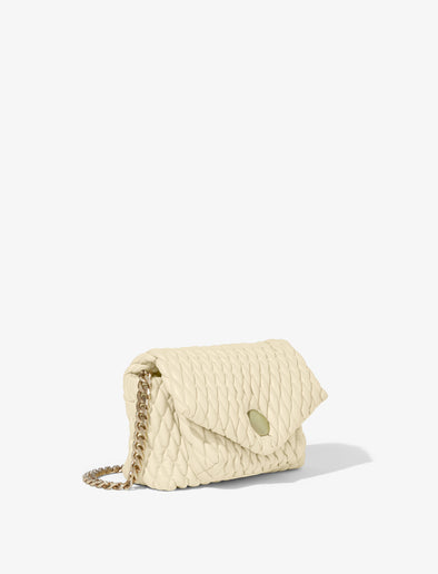 Side image of Small Quilted PS Harris Bag in pale sand