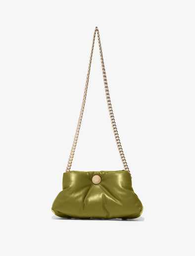 Front image of Small Puffy Chain Tobo Bag in moss