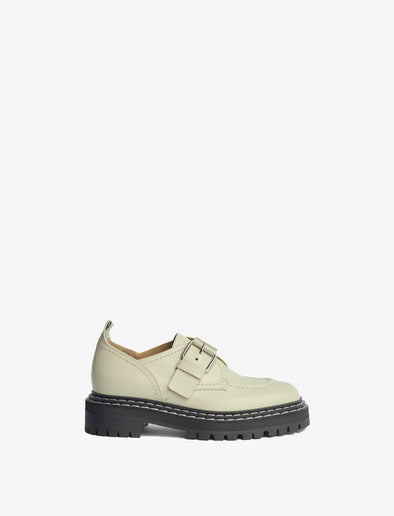 Side image of Lug Sole Buckle Oxfords in Natural