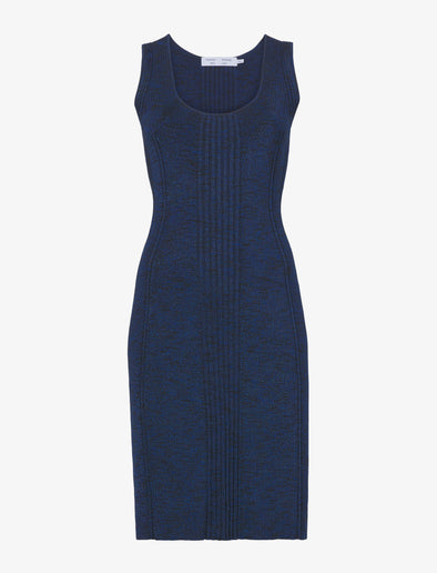 Still Life image of Melange Rib Tank Dress in BLUE/BLACK