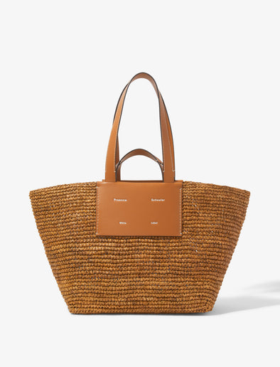 Front image of Large Morris Raffia Tote in HONEY