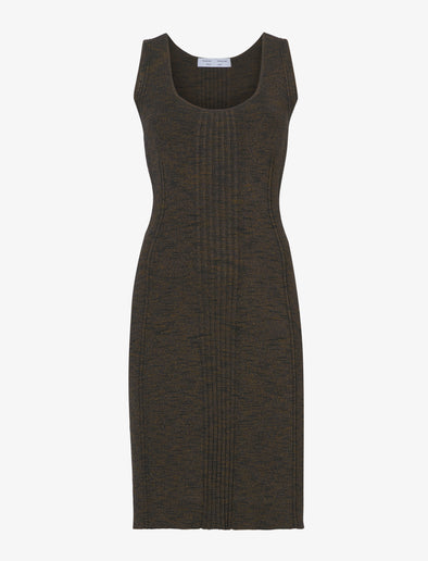 Still Life image of Melange Rib Tank Dress in CAMEL/BLACK