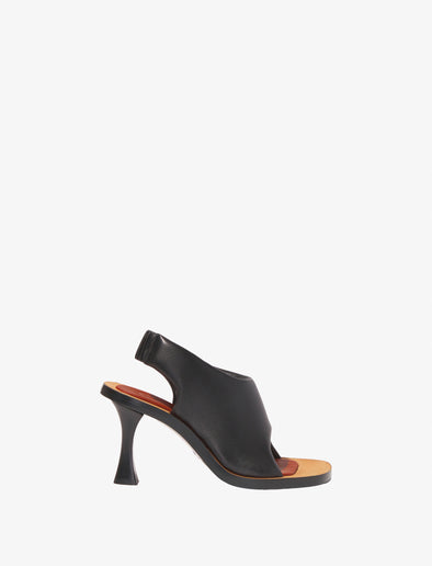Side image of Leather Ledge Sandals in BLACK
