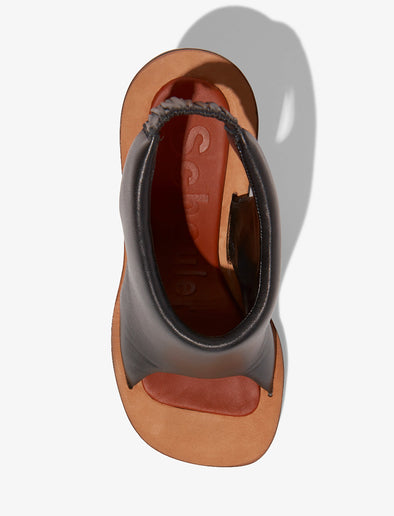 Aerial image of Leather Ledge Sandals in BLACK