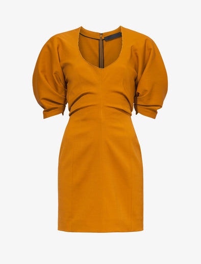 Still Life image of Technical Stretch Linen Dress in CARAMEL