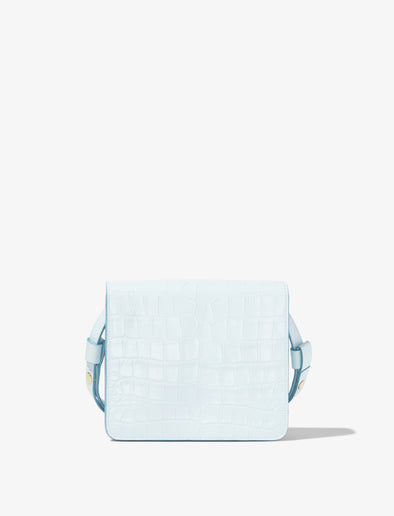 Back image of Embossed Croc Dia Day Bag in pale blue