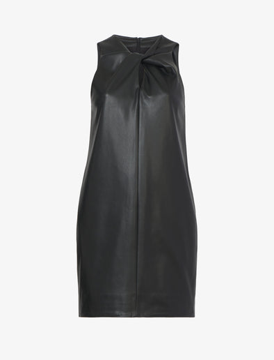 Still Life image of Faux Leather Sleeveless Dress in BLACK