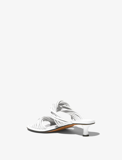 Back 3/4 image of Pipe Slide Sandals in WHITE