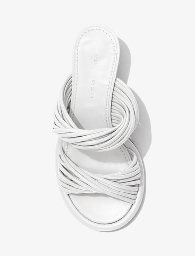 Aerial image of Pipe Slide Sandals in WHITE