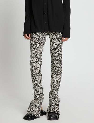 Detail image of Stretch Zebra Jacquard Pants in BLACK/ECRU