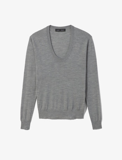 Still Life image of Eco Superfine Merino Scoop Neck Sweater
in GREY MELANGE
