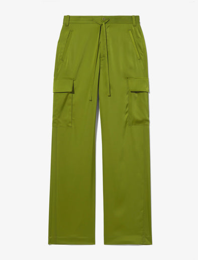 Proenza Schouler flat image of Drawstring Cargo Pants in leaf green