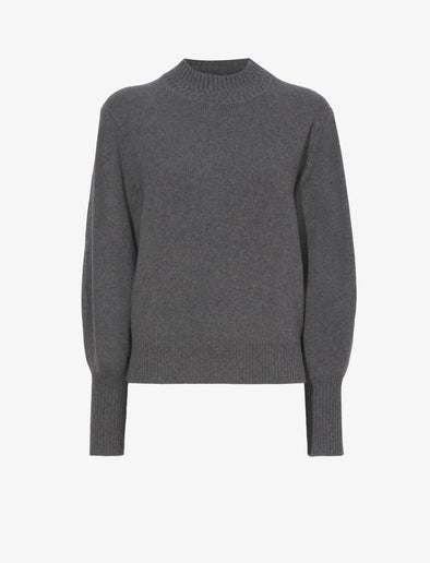 Still Life image of Eco Cashmere Balloon Sleeve Sweater in GREY MELANGE
