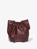 Back image of Drawstring Tote in DARK RED with straps down