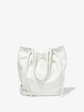 Front image of Drawstring Tote in OPTIC WHITE with straps down
