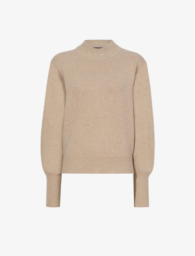 Still Life image of Eco Cashmere Balloon Sleeve Sweater in OATMEAL