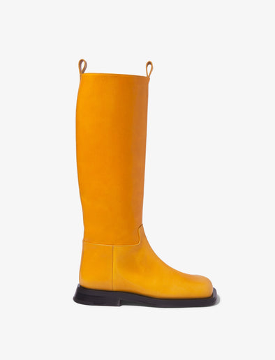 Front image of Square Riding Boots in Medium Orange