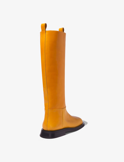 3/4 Back image of Square Riding Boots in Medium Orange