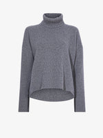 Flat image of Doubleface Eco Cashmere Oversized Turtleneck Sweater in GREY MELANGE