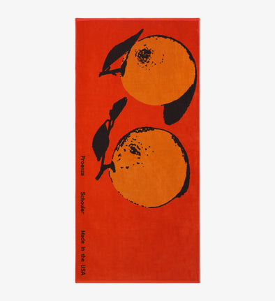 Front image of Orange Beach Towel in LIGHT RED/ORANGE/BLACK