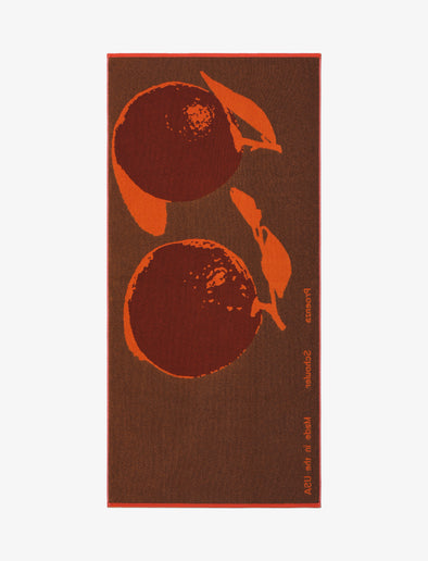 Back image of Orange Beach Towel in LIGHT RED/ORANGE/BLACK