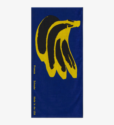 Front image of Banana Beach Towel in ROYAL BLUE/YELLOW/BLACK