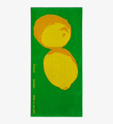 Front image of Lemon Beach Towel in DARK LIME/YELLOW/GOLD